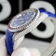 New Rolex Submariner Blue Dial Blue Leather Strap Rolex Rainbow Bezel High Quality Replica Watches 40mm (3)_th.jpg